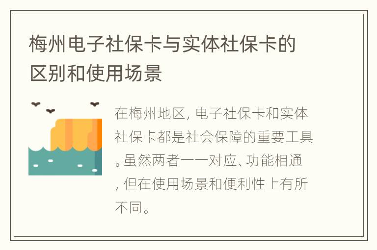 梅州电子社保卡与实体社保卡的区别和使用场景