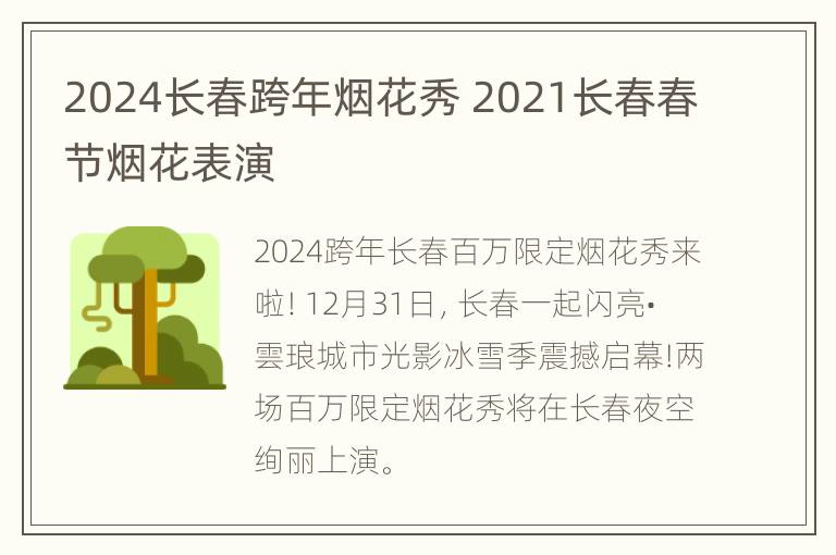 2024长春跨年烟花秀 2021长春春节烟花表演