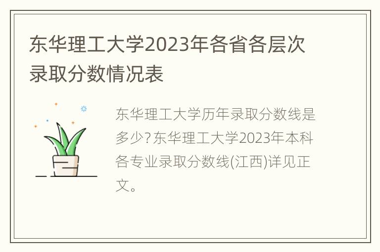 东华理工大学2023年各省各层次录取分数情况表