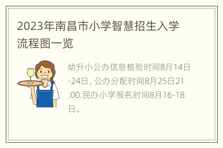 2023年南昌市小学智慧招生入学流程图一览