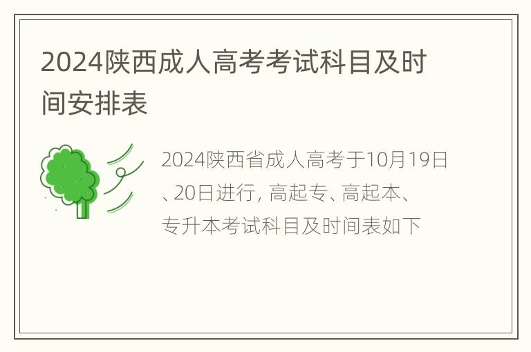 2024陕西成人高考考试科目及时间安排表