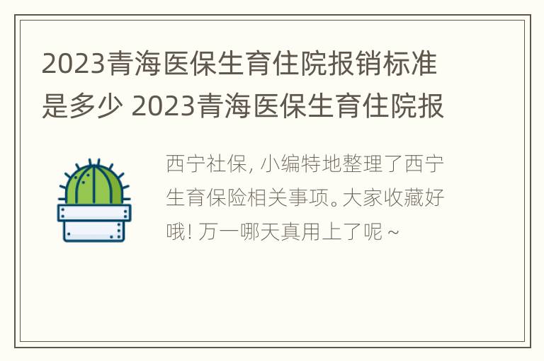 2023青海医保生育住院报销标准是多少 2023青海医保生育住院报销标准是多少呢