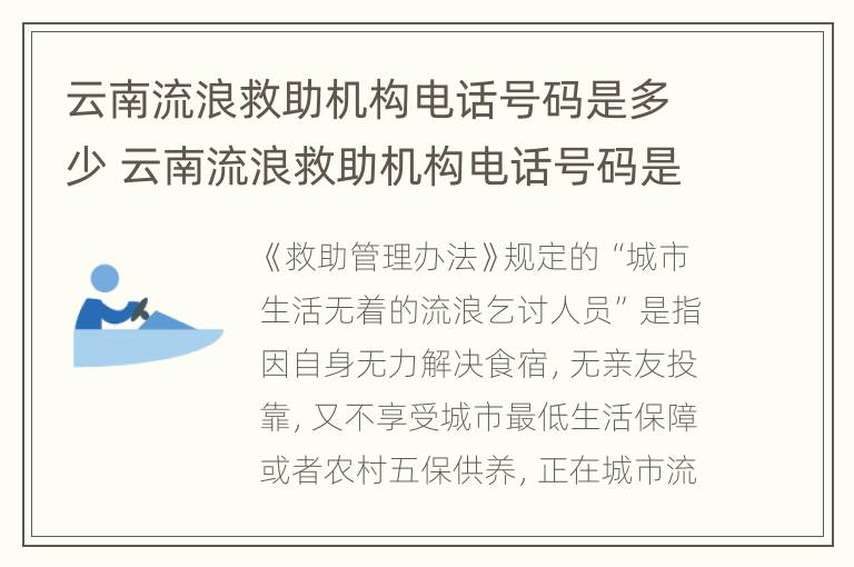 云南流浪救助机构电话号码是多少 云南流浪救助机构电话号码是多少啊