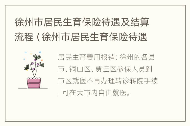 徐州市居民生育保险待遇及结算流程（徐州市居民生育保险待遇及结算流程查询）