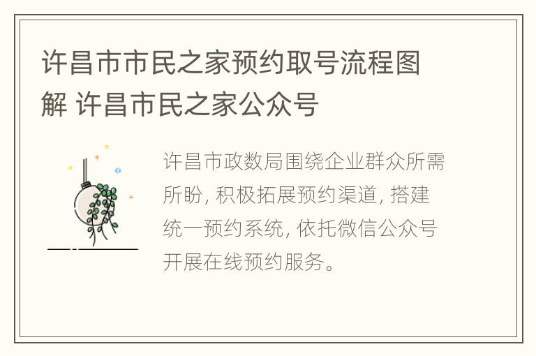 许昌市市民之家预约取号流程图解 许昌市民之家公众号