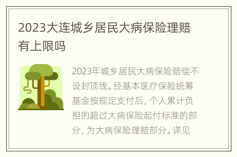 2023大连城乡居民大病保险理赔有上限吗