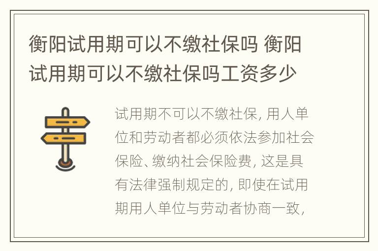 衡阳试用期可以不缴社保吗 衡阳试用期可以不缴社保吗工资多少