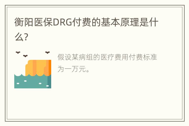 衡阳医保DRG付费的基本原理是什么?