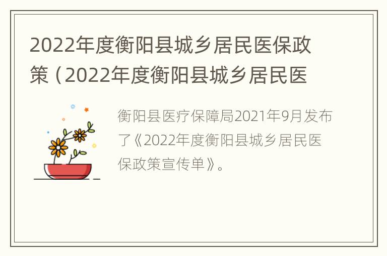 2022年度衡阳县城乡居民医保政策（2022年度衡阳县城乡居民医保政策如何）