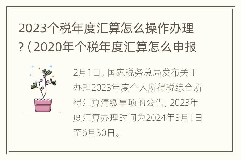 2023个税年度汇算怎么操作办理?（2020年个税年度汇算怎么申报）