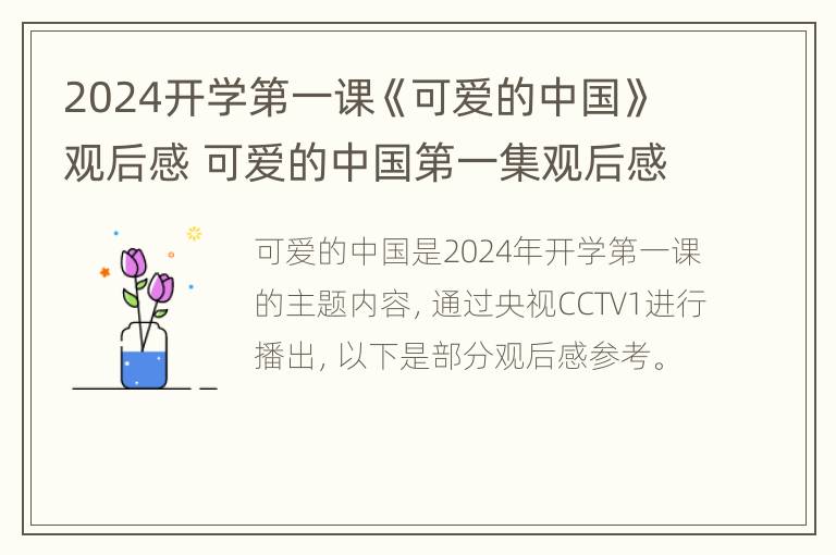 2024开学第一课《可爱的中国》观后感 可爱的中国第一集观后感