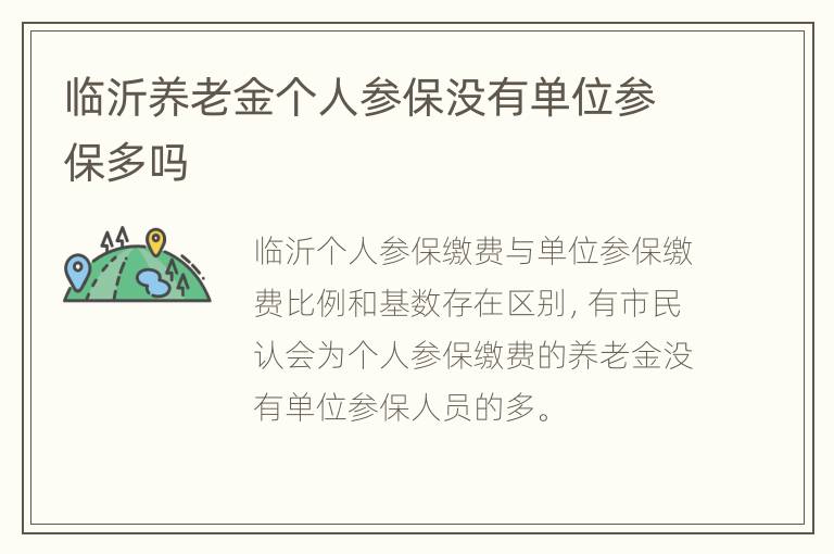 临沂养老金个人参保没有单位参保多吗