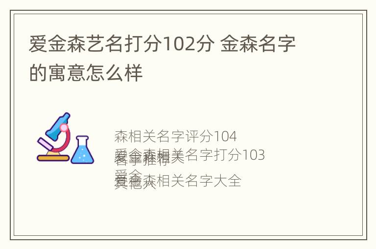 爱金森艺名打分102分 金森名字的寓意怎么样