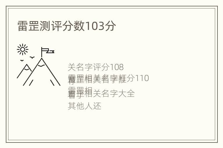 雷罡测评分数103分