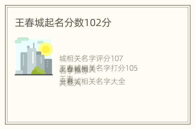 王春城起名分数102分