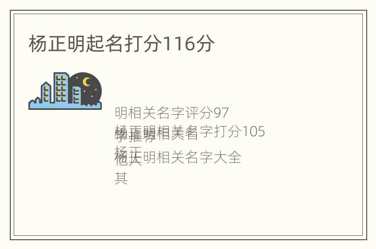 杨正明起名打分116分