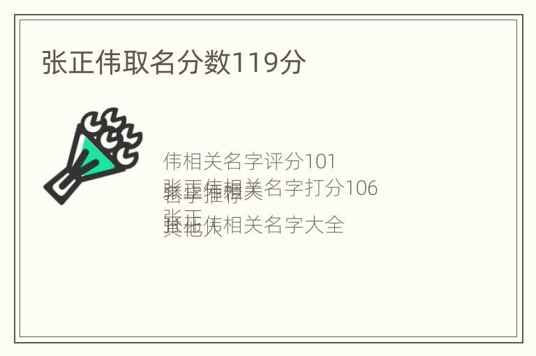 张正伟取名分数119分