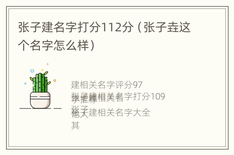 张子建名字打分112分（张子垚这个名字怎么样）