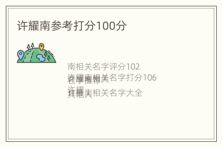 许耀南参考打分100分