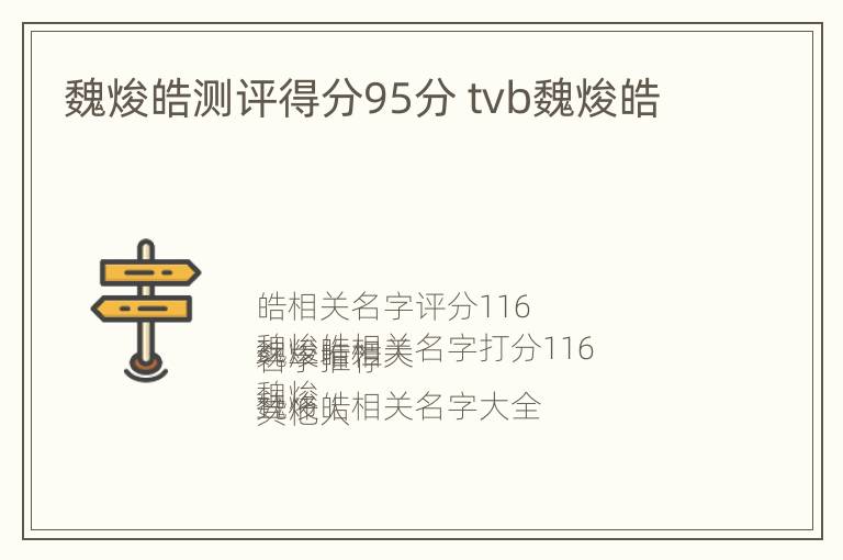 魏焌皓测评得分95分 tvb魏焌皓