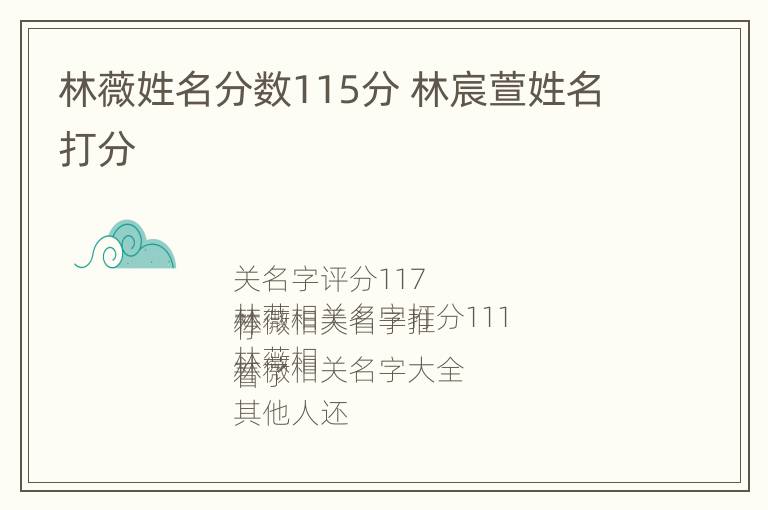 林薇姓名分数115分 林宸萱姓名打分