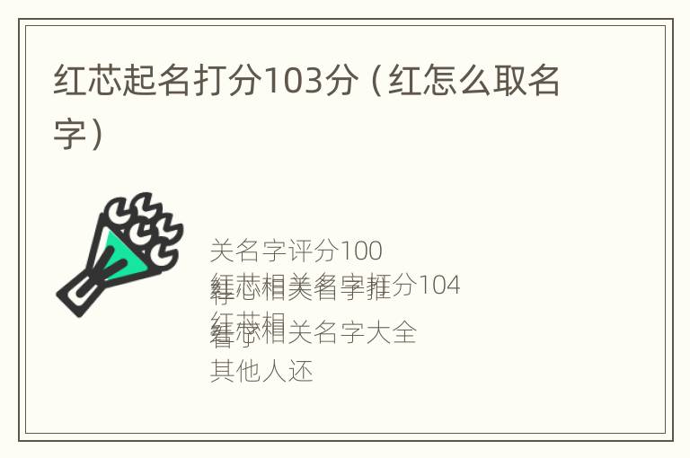 红芯起名打分103分（红怎么取名字）