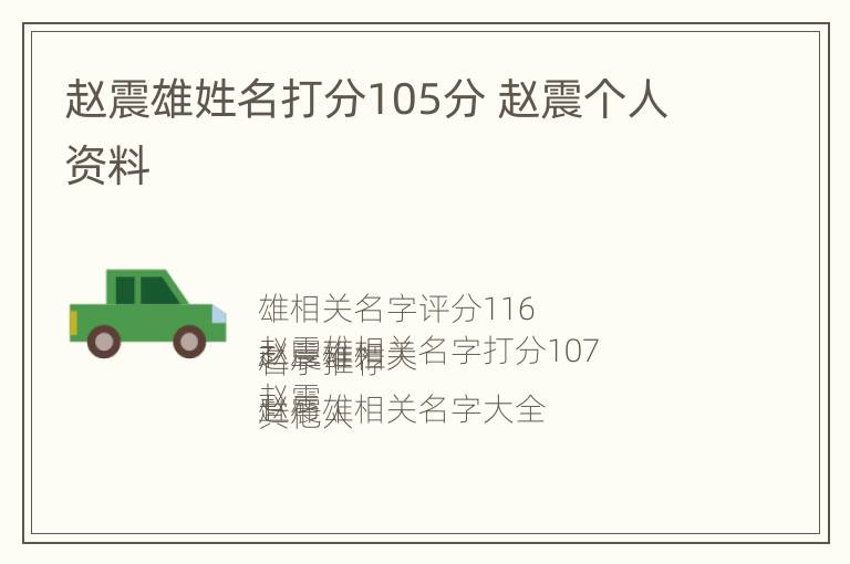 赵震雄姓名打分105分 赵震个人资料