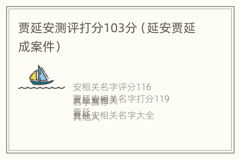 贾延安测评打分103分（延安贾延成案件）