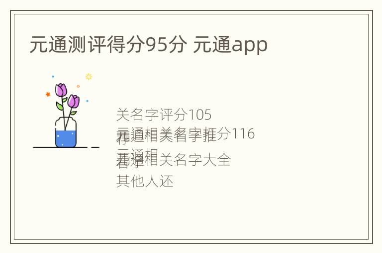 元通测评得分95分 元通app