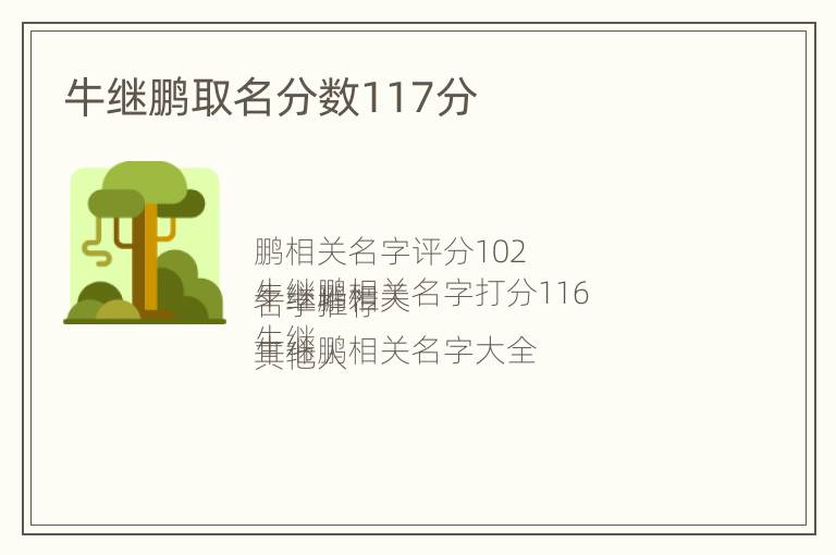 牛继鹏取名分数117分