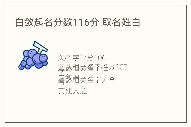 白敛起名分数116分 取名姓白