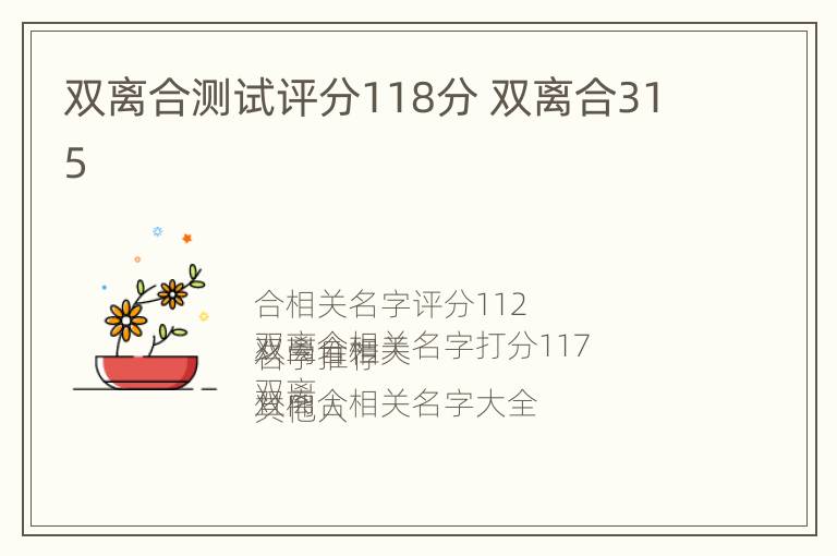 双离合测试评分118分 双离合315