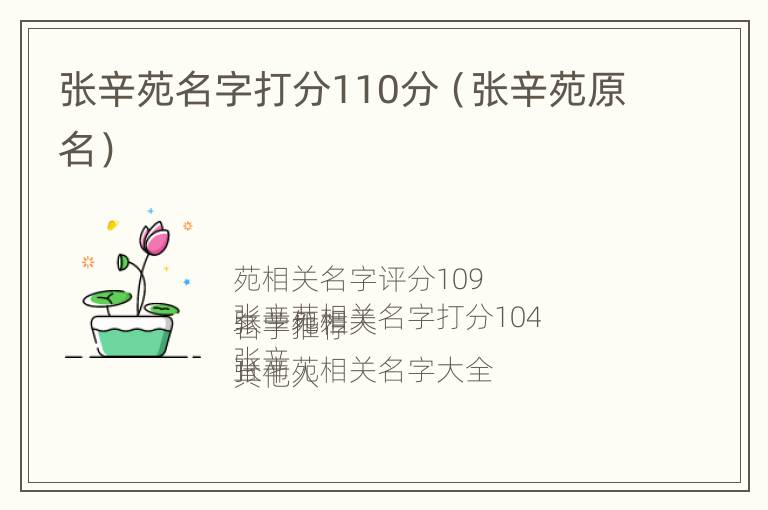 张辛苑名字打分110分（张辛苑原名）