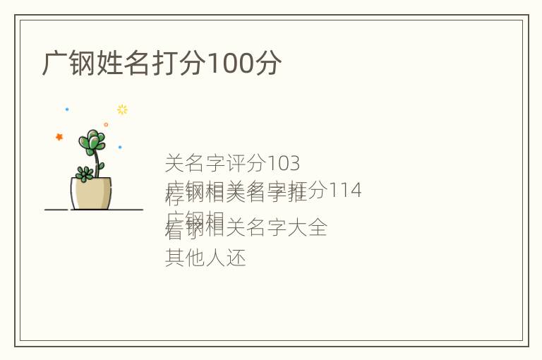 广钢姓名打分100分