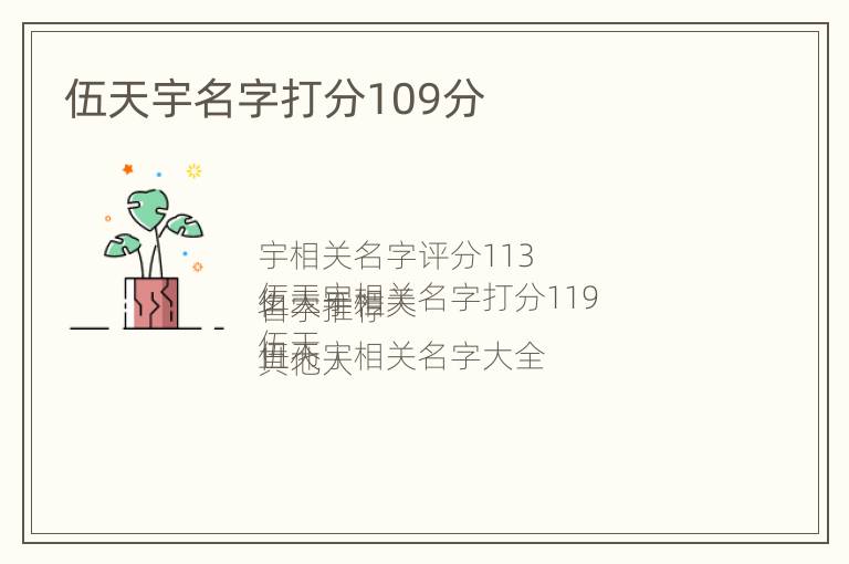 伍天宇名字打分109分