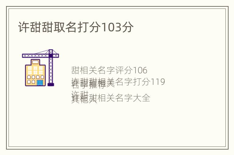 许甜甜取名打分103分