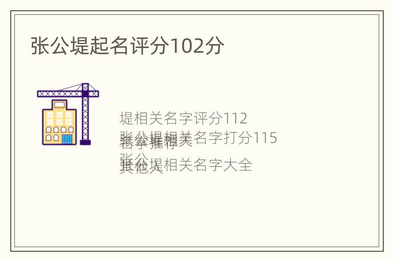 张公堤起名评分102分