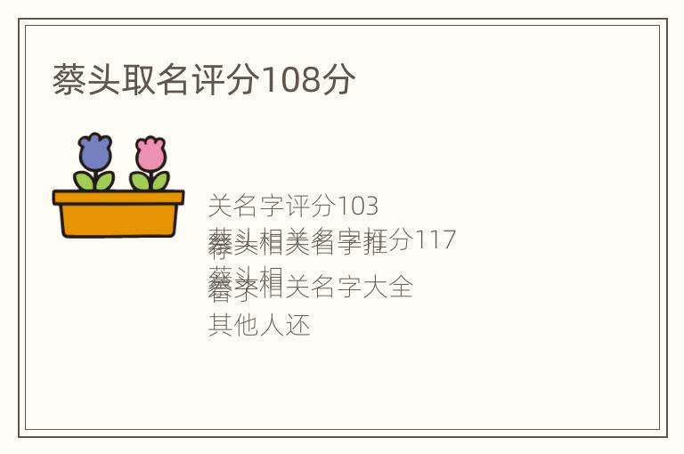 蔡头取名评分108分