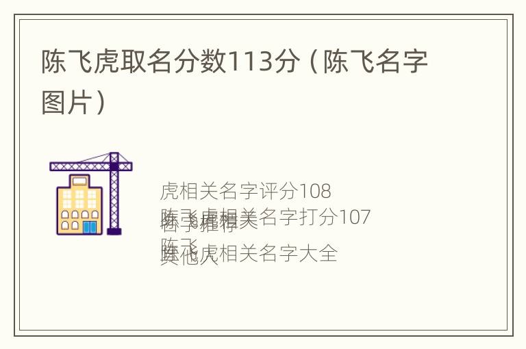 陈飞虎取名分数113分（陈飞名字图片）