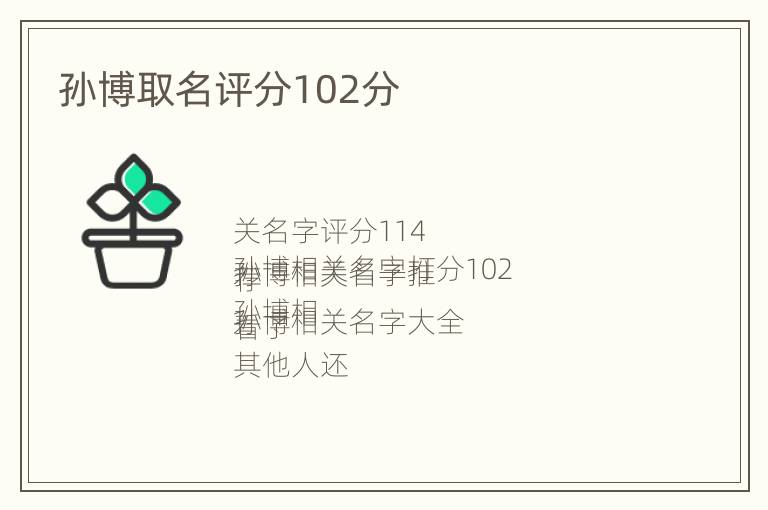 孙博取名评分102分