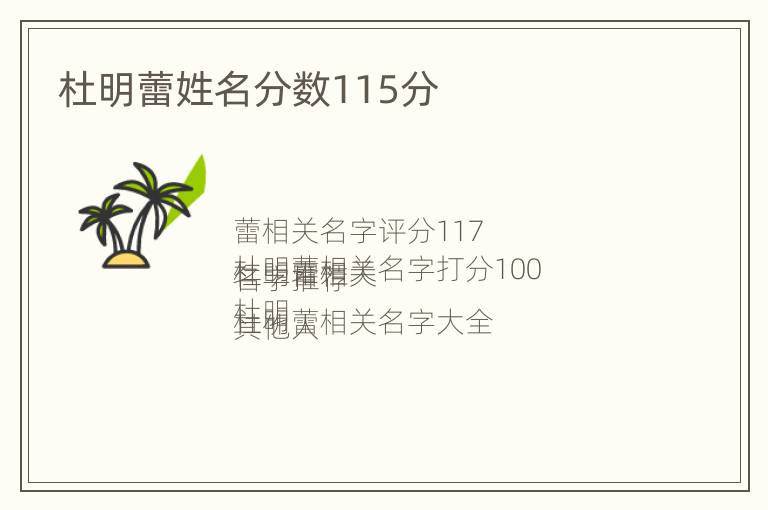 杜明蕾姓名分数115分