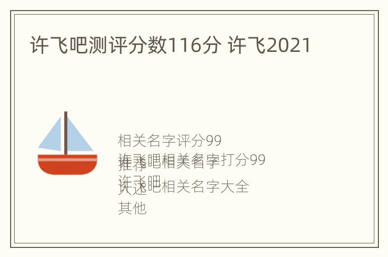 许飞吧测评分数116分 许飞2021