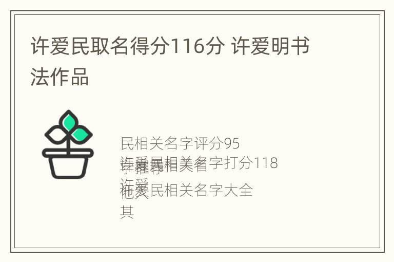 许爱民取名得分116分 许爱明书法作品