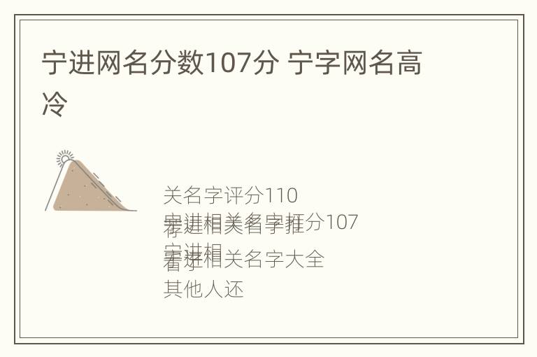 宁进网名分数107分 宁字网名高冷