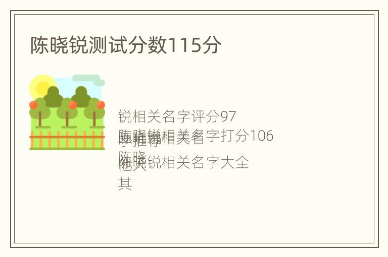 陈晓锐测试分数115分