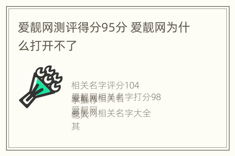 爱靓网测评得分95分 爱靓网为什么打开不了