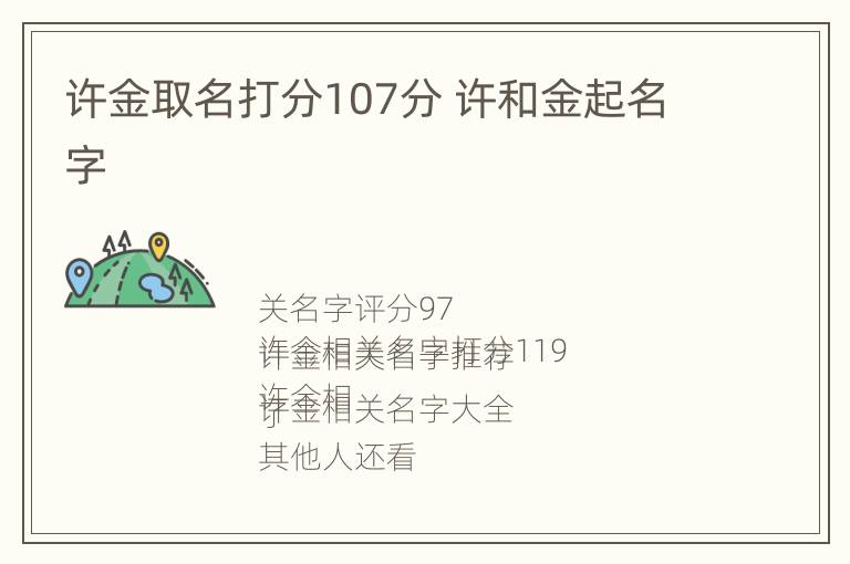 许金取名打分107分 许和金起名字