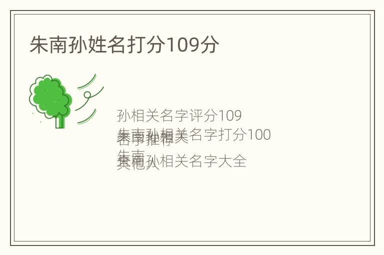 朱南孙姓名打分109分