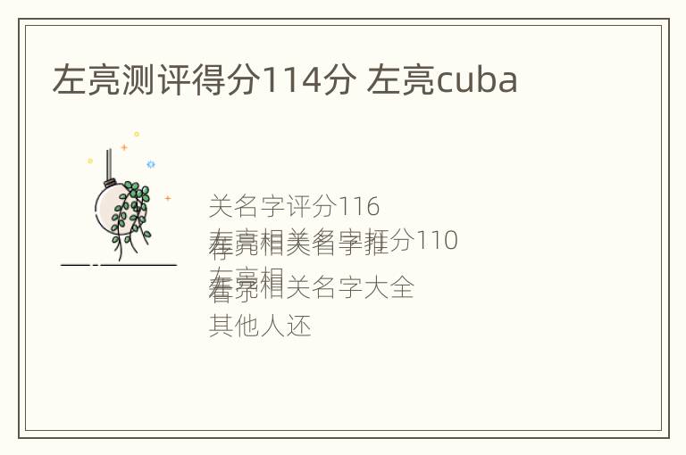 左亮测评得分114分 左亮cuba