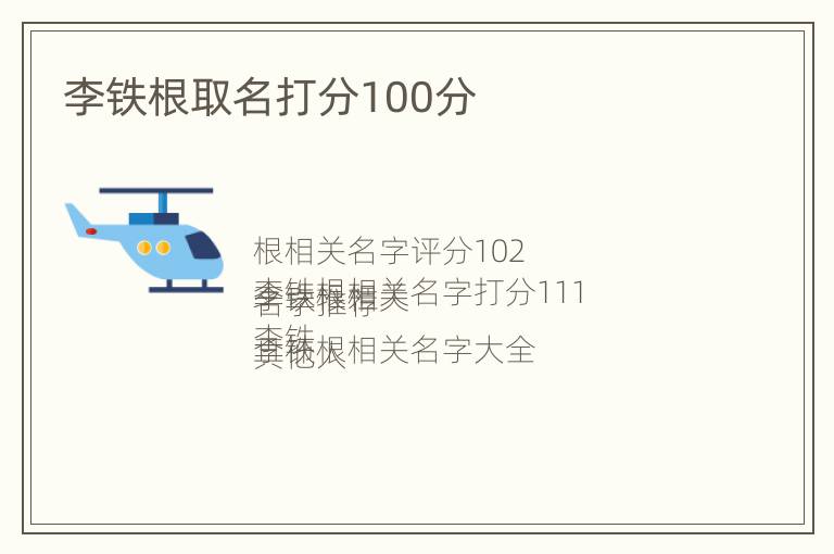 李铁根取名打分100分